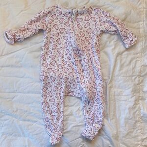 Magnolia Baby My Little Boo Pink Printed Ruffle Zipper Footie